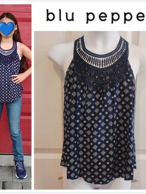 Blu Pepper Navy Lace Blouse
